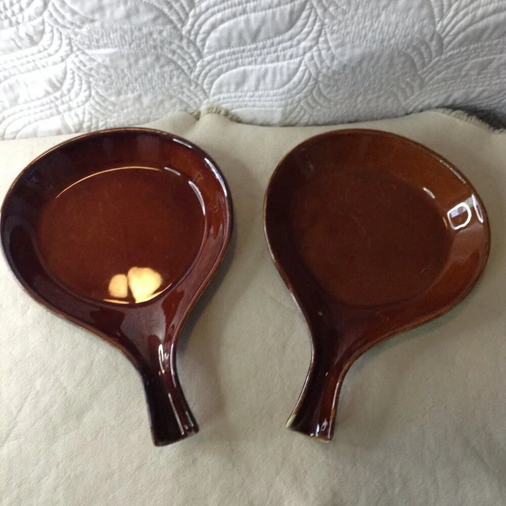 VTG Hall #1677(2) Stoneware Skillet Dishes; 12x8